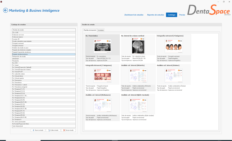 Dentaspace Catalogo de estudios